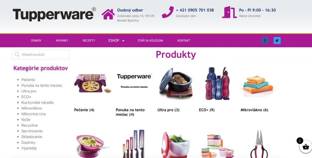 Tupperware Slovensko web